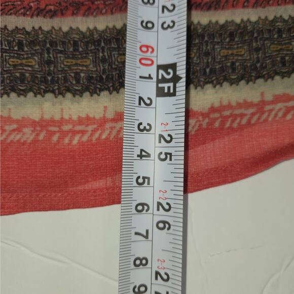 Knox Rose Womens XS Blouse Top Sheer Floral Boho Colorful Bell Sleeves Hippie - Picture 7 of 11